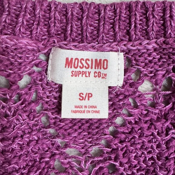 Mossimo Women's Open Knit Cotton Sweater Raspberry Size S - Picture 3 of 6